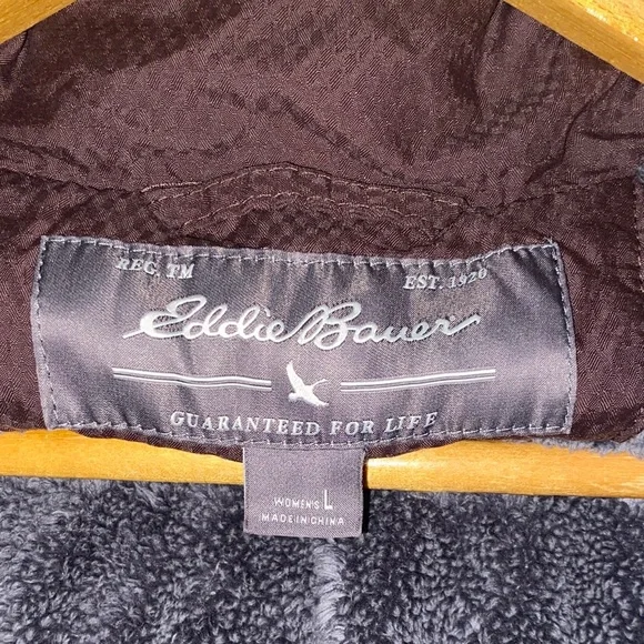 Eddie Bauer Women's Dark Quilted DOWN Puffer Jacket - Picture 6 of 9